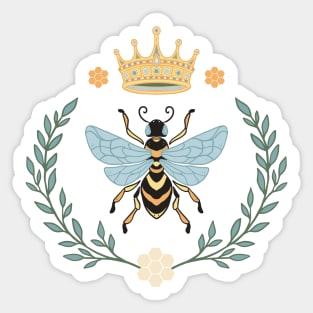 Queen Bee With Crown Sticker